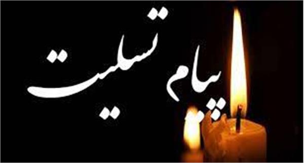 پیام تسلیت برادر گرامی دکتر محمدرضا غلامی عضو هیات علمی دانشکده پزشکی